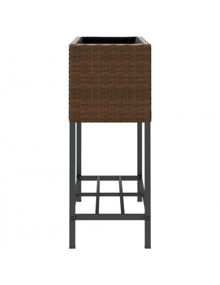 Fioriere Giardino con Ripiani 2pz Marroni 70x28x70cm Polyrattan