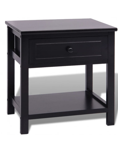 Comodino in Legno Nero