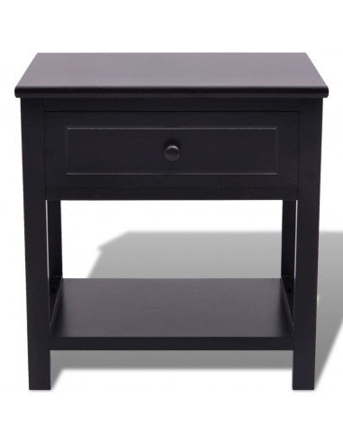 Comodino in Legno Nero