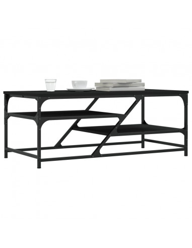 Tavolino da Salotto Nero 100x49x40 cm in Legno Multistrato