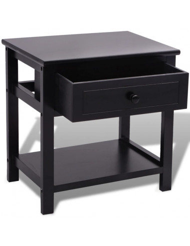 Comodino in Legno Nero