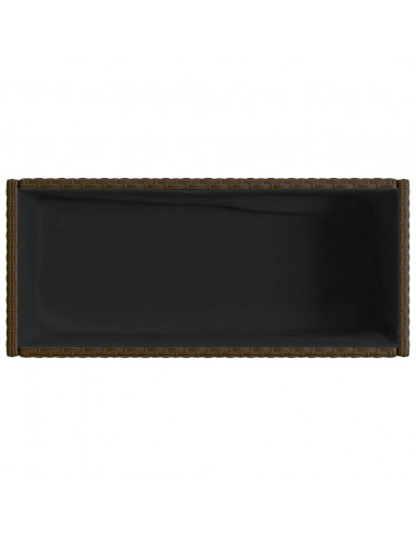 Fioriere Giardino con Ripiani 2pz Marroni 70x28x70cm Polyrattan