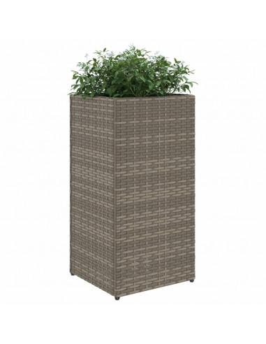 Fioriere da Giardino 2 pz Grigie 30x30x60 cm in Polyrattan