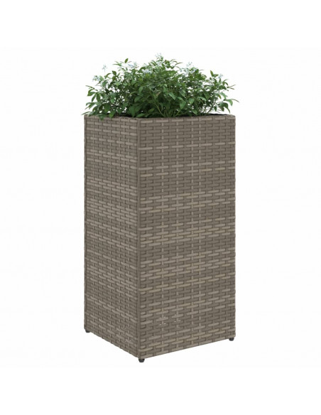 Fioriere da Giardino 2 pz Grigie 30x30x60 cm in Polyrattan