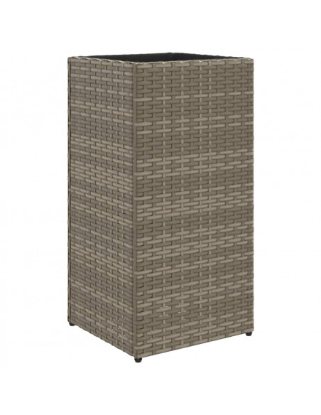 Fioriere da Giardino 2 pz Grigie 30x30x60 cm in Polyrattan