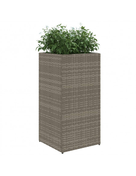 Fioriere da Giardino 2 pz Grigie 40x40x80 cm in Polyrattan