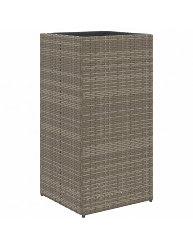 Fioriere da Giardino 2 pz Grigie 40x40x80 cm in Polyrattan