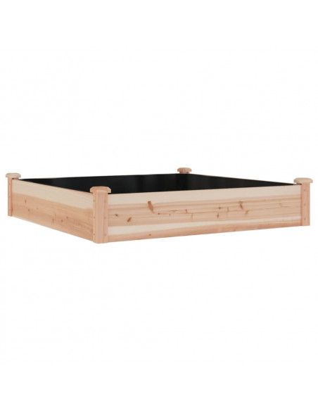 Fioriera Rialzata Giardino Fodera 120x120x25cm Massello Abete