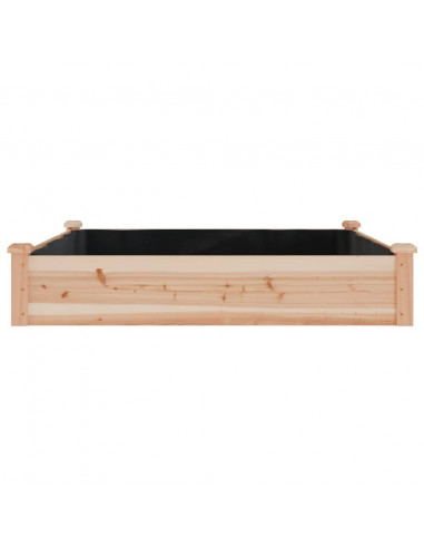 Fioriera Rialzata Giardino Fodera 120x120x25cm Massello Abete