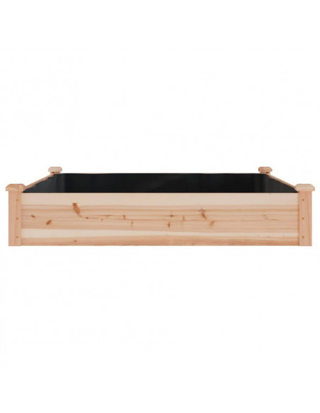 Fioriera Rialzata Giardino Fodera 120x120x25cm Massello Abete