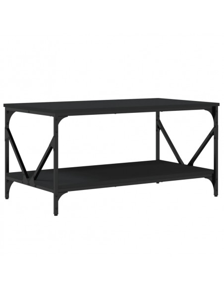 Tavolino da Salotto Nero 90x50x45 cm in Legno Multistrato