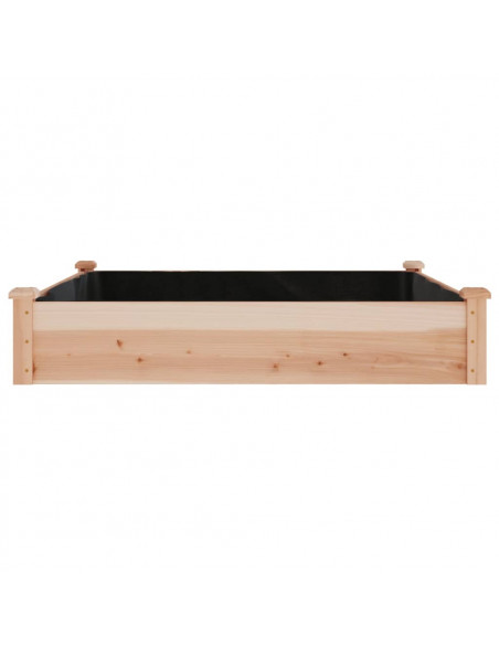 Fioriera Rialzata Giardino Fodera 120x120x25cm Massello Abete