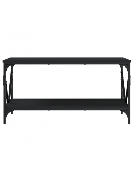 Tavolino da Salotto Nero 90x50x45 cm in Legno Multistrato