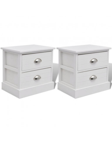 Comodini In Stile Francese 2 Pezzi Bianco