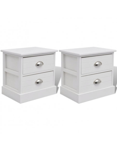 Comodini In Stile Francese 2 Pezzi Bianco