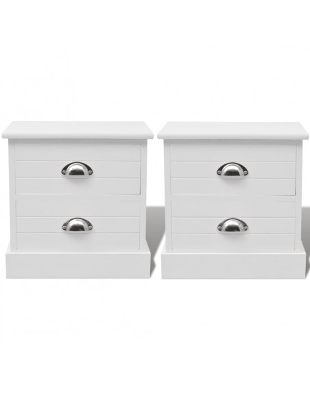 Comodini In Stile Francese 2 Pezzi Bianco