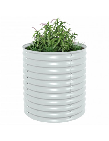 Letto Rialzato Giardino 80x80x81 cm in Acciaio Zincato Argento