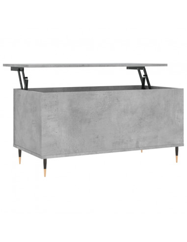 Tavolino Salotto Grigio Cemento 90x44,5x45 cm Legno Multistrato