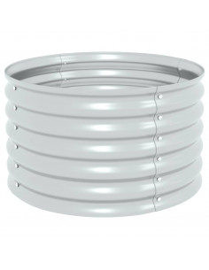 Letto Rialzato Giardino 80x80x44 cm in Acciaio Zincato Argento 2