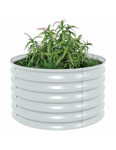 Letto Rialzato Giardino 80x80x44 cm in Acciaio Zincato Argento