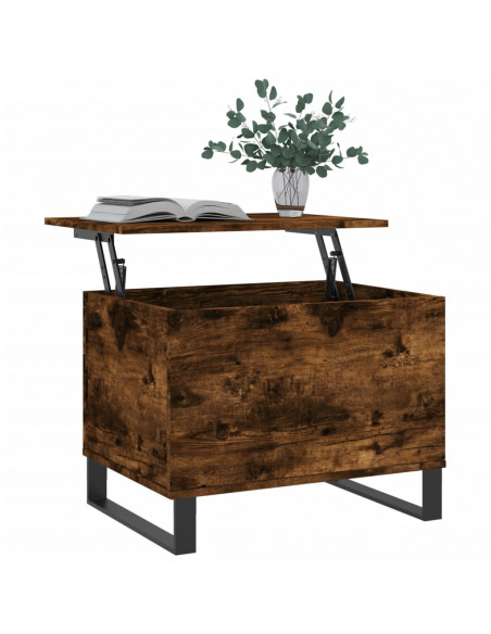 Tavolino da Salotto Rovere Fumo 60x44,5x45 cm Legno Multistrato
