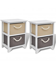 Comodini 2 pz in Legno 2