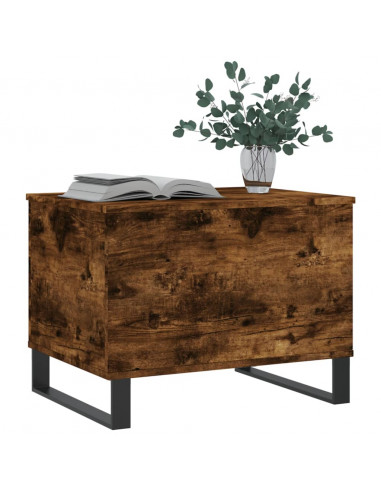 Tavolino da Salotto Rovere Fumo 60x44,5x45 cm Legno Multistrato