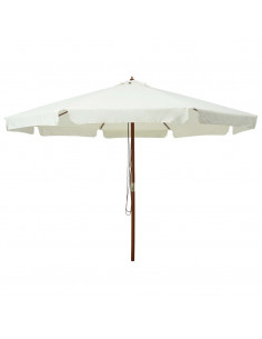 Ombrellone da Esterni con Palo in Legno 330 cm Bianco Sabbia 2