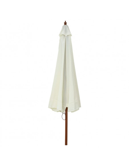 Ombrellone da Esterni con Palo in Legno 330 cm Bianco Sabbia