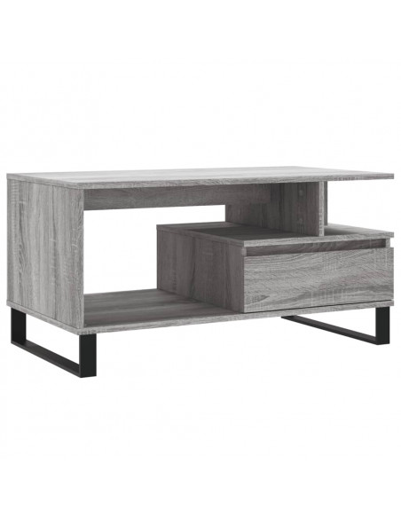 Tavolino da Salotto Grigio Sonoma 90x49x45 cm Legno Multistrato