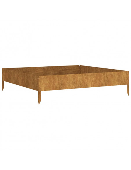 Fioriera Rialzata da Giardino 100x100x26 cm in Acciaio Corten