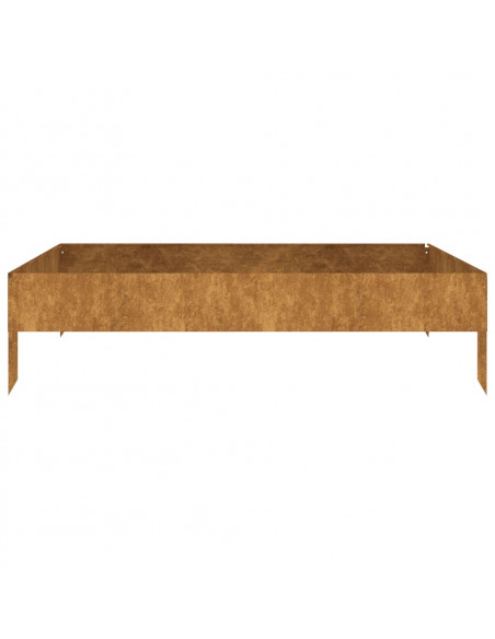 Fioriera Rialzata da Giardino 100x100x26 cm in Acciaio Corten