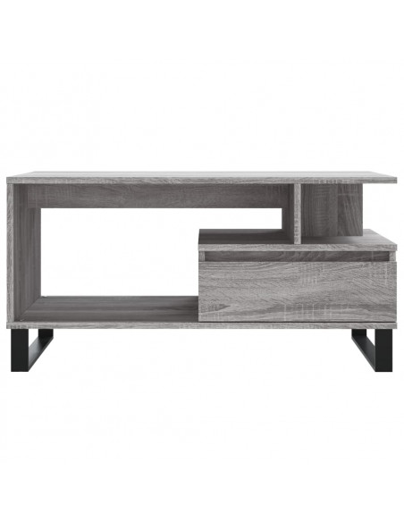 Tavolino da Salotto Grigio Sonoma 90x49x45 cm Legno Multistrato