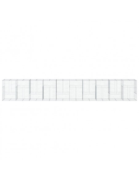 Cesto Gabbione con Copertura 1000x100x150 cm in Ferro Zincato