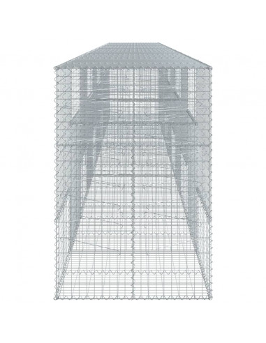 Cesto Gabbione con Copertura 1000x100x150 cm in Ferro Zincato