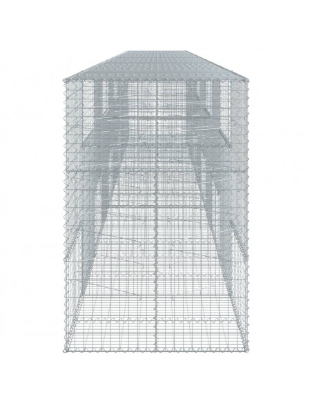 Cesto Gabbione con Copertura 1000x100x150 cm in Ferro Zincato