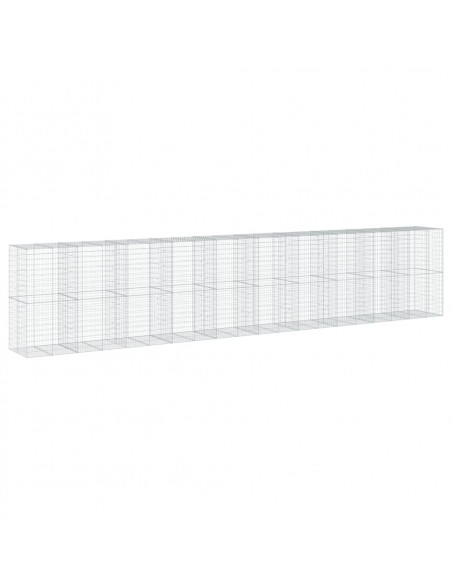 Cesto Gabbione con Copertura 1000x100x200 cm in Ferro Zincato