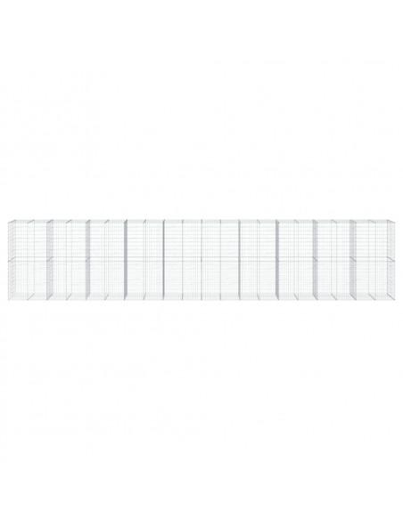 Cesto Gabbione con Copertura 1000x100x200 cm in Ferro Zincato