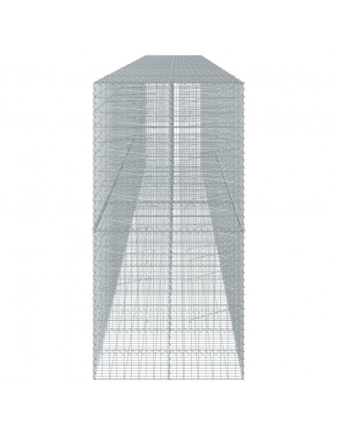 Cesto Gabbione con Copertura 1000x100x200 cm in Ferro Zincato