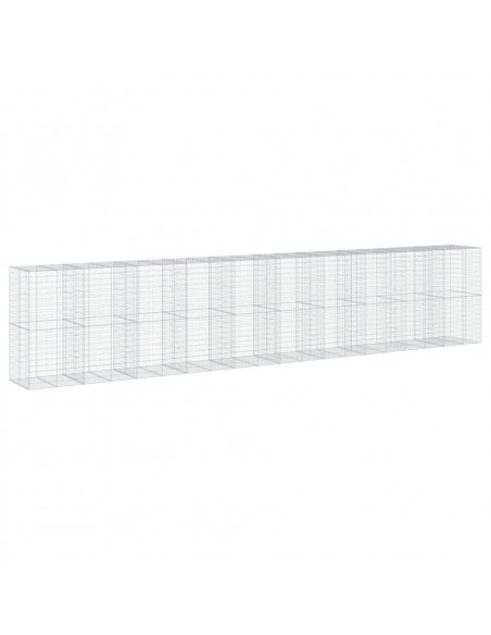 Cesto Gabbione con Copertura 1000x100x200 cm in Ferro Zincato