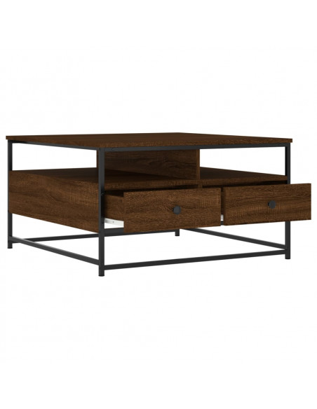Tavolino da Salotto Rovere Marrone 80x80x45cm Legno Multistrato