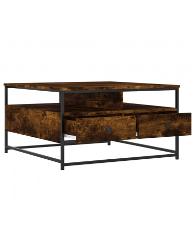 Tavolino da Salotto Rovere Fumo 80x80x45 cm Legno Multistrato