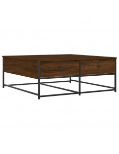 Tavolino Salotto Rovere Marrone 100x99x40 cm Legno Multistrato 2