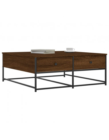 Tavolino Salotto Rovere Marrone 100x99x40 cm Legno Multistrato