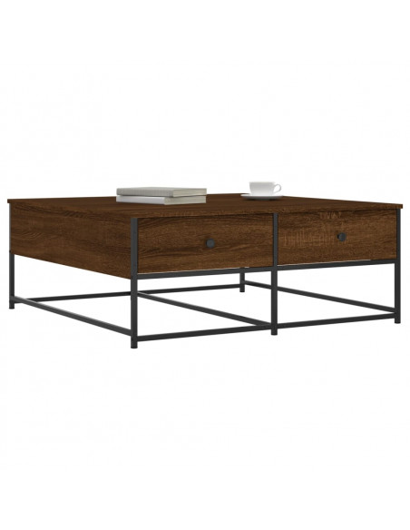 Tavolino Salotto Rovere Marrone 100x99x40 cm Legno Multistrato
