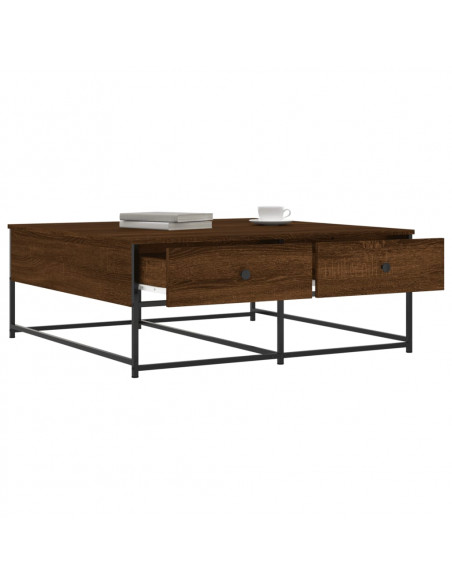 Tavolino Salotto Rovere Marrone 100x99x40 cm Legno Multistrato