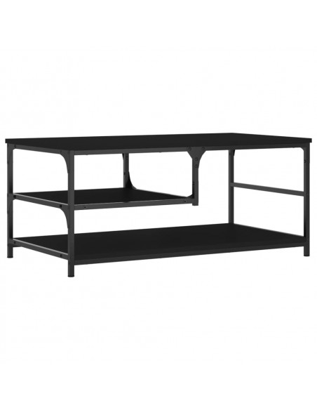 Tavolino da Salotto Nero 90x49x40 cm in Legno Multistrato