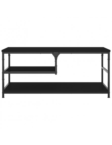Tavolino da Salotto Nero 90x49x40 cm in Legno Multistrato