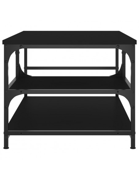 Tavolino da Salotto Nero 90x49x40 cm in Legno Multistrato