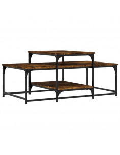 Tavolino da Salotto Rovere Fumo 102x60x45 cm Legno Multistrato 2